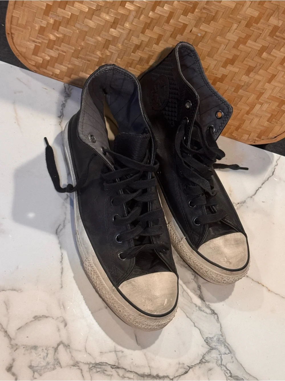 SOLD‼️Converse x John Varvatos CT Hi Leather Studded Embossed Black 145388C - Picture 8 of 10